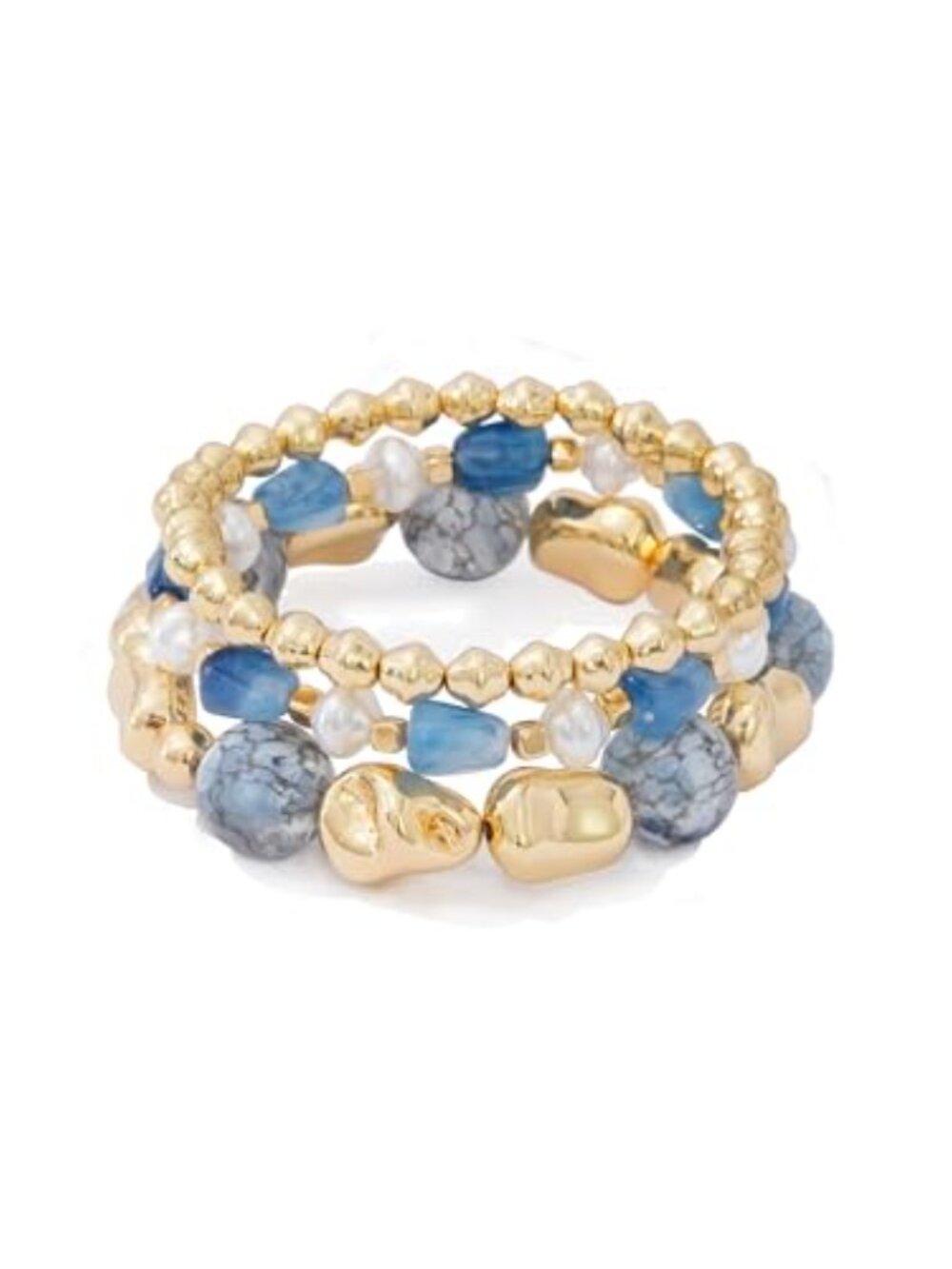 Boho Beaded Stretch Bracelets For Women Stackable Crystal Gold Plated Beaded